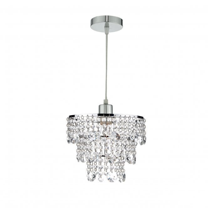 CYBIL small easy fit crystal chandelier, chrome frame