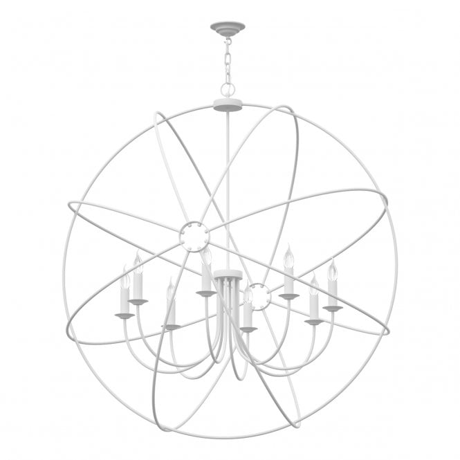 ORB 8 Light Ceiling Pendant in Arctic White